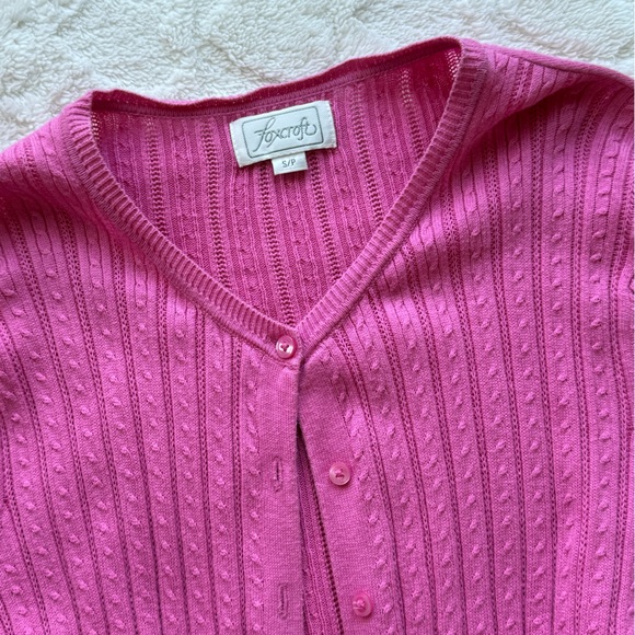 Foxcroft Fuchsia Ribbed Cardigan - Picture 3 of 3